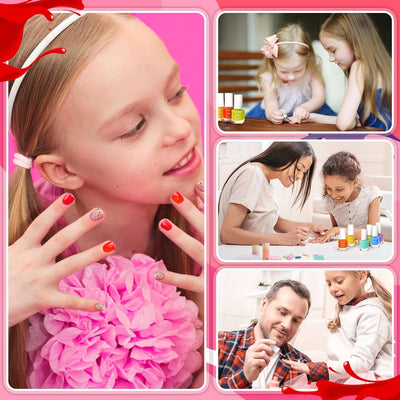 Mom & Me Kids Nail Polish Set — Water-Based, Safe & Peel-Off