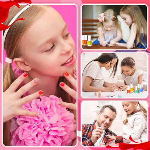 Mom & Me Kids Nail Polish Set — Water-Based, Safe & Peel-Off