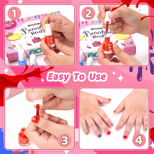 Mom & Me Kids Nail Polish Set — Water-Based, Safe & Peel-Off